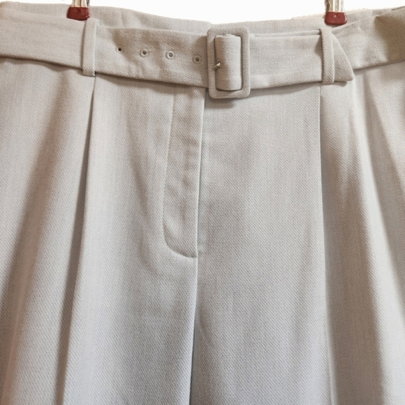 Ann Taylor Elegant Cream Dusty Blue Tapered Women's Pants - Picture 3 of 7